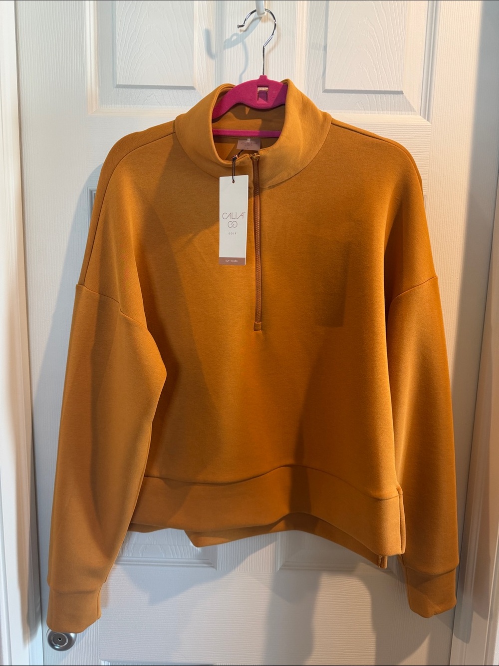 Calia Soft Scuba Quarter Zip — Marigold Yellow, Large